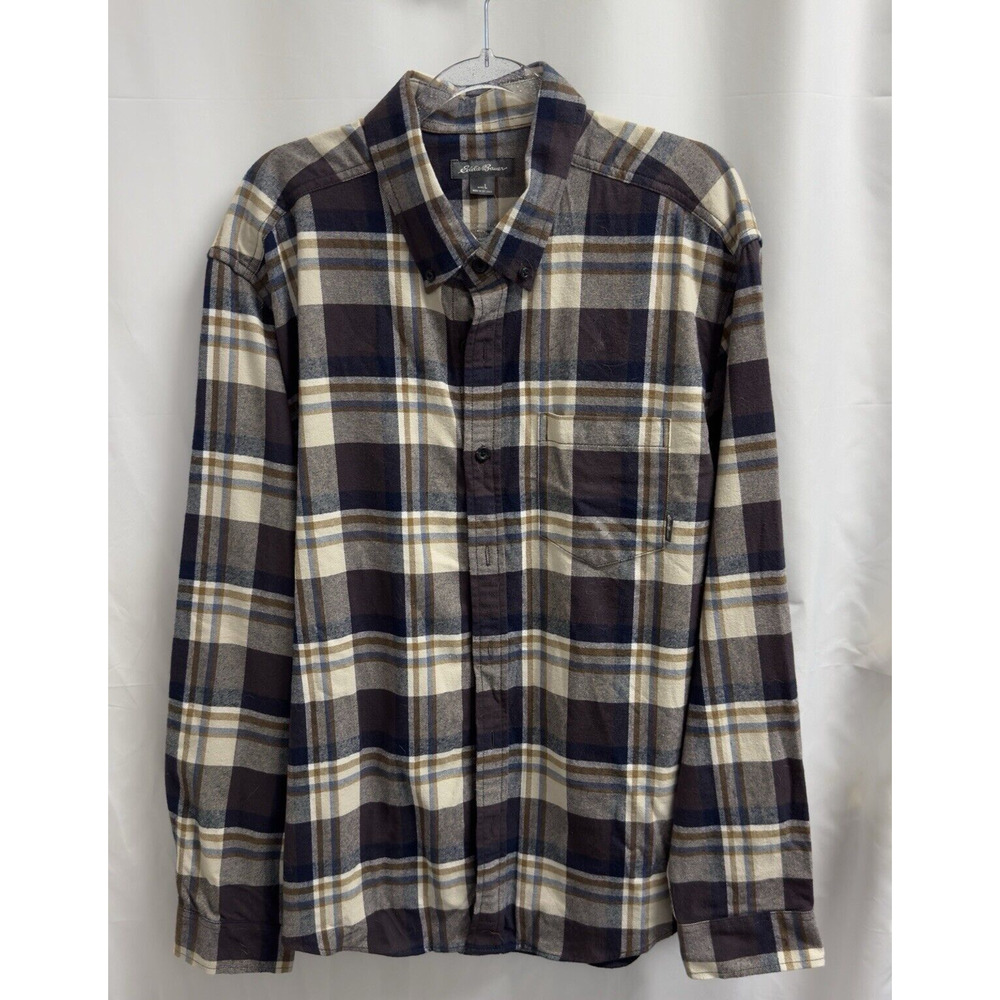 Eddie Bauer Cotton Easy Care Warm Flannel Shirt Men's Size Large